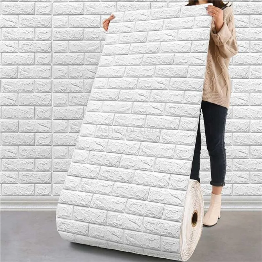 Adesivos de parede 70x77cm DIY autoadesivo 3d quarto cozinha à prova d'água espuma tijolo quarto papel de parede decoração adesivo painel2816