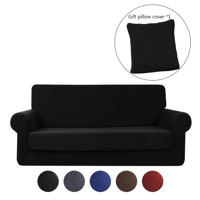 Fodera per divano elasticizzata Copridivano in 2 pezzi Protezione per mobili Divano in microfibra Super morbida e robusta con fondo elastico2708