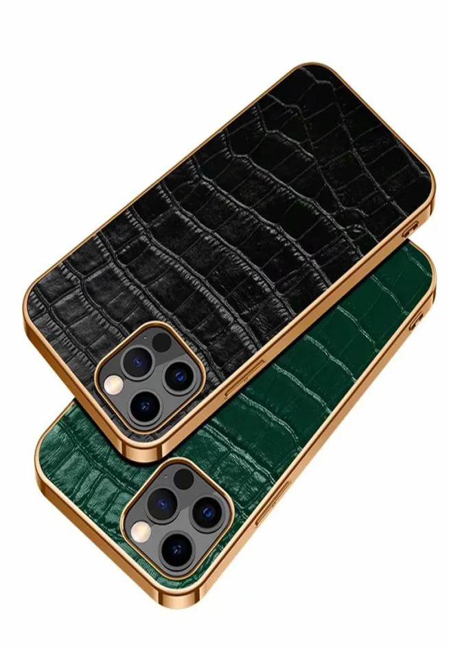 Étuis de téléphone à motif Crocodile à la mode, coque en cuir véritable pour iPhone 14 14Plus 14ProMax 13 12 11 Pro x xs max xr, pour Samsung7614484