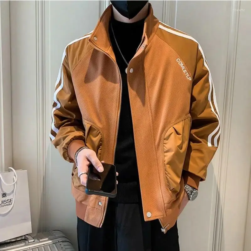 Jaquetas masculinas primavera outono homens casaco bombardeiro jaqueta streetwear zíper manga longa bolso outerwear negócios casual militar motociclista