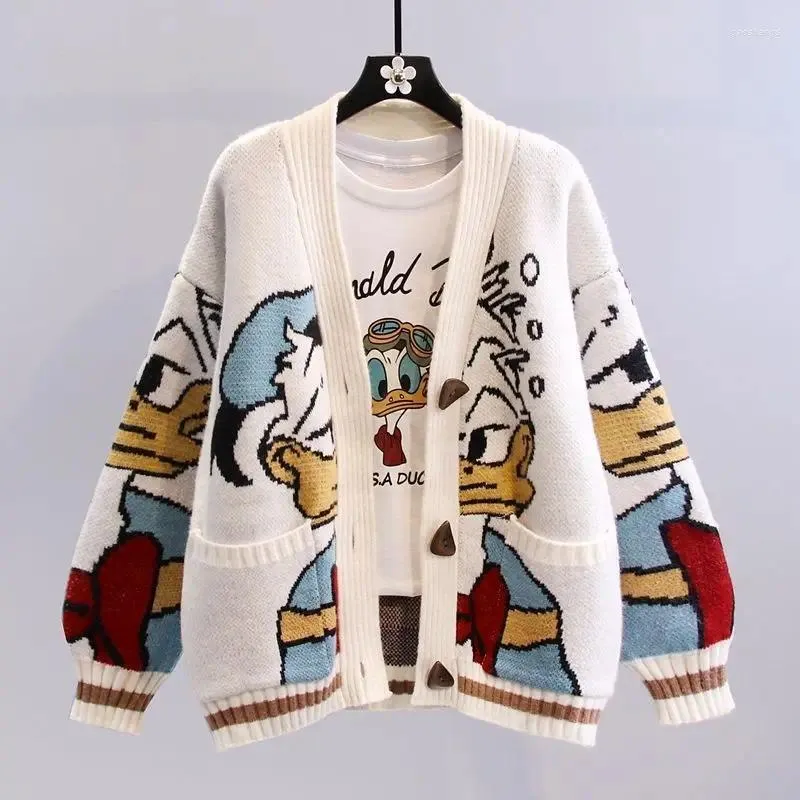 女性のベスト怠zyな風がゆるい汎用性の厚いニットカーディガンパーカー日本の漫画セーターコート女性秋のセーター