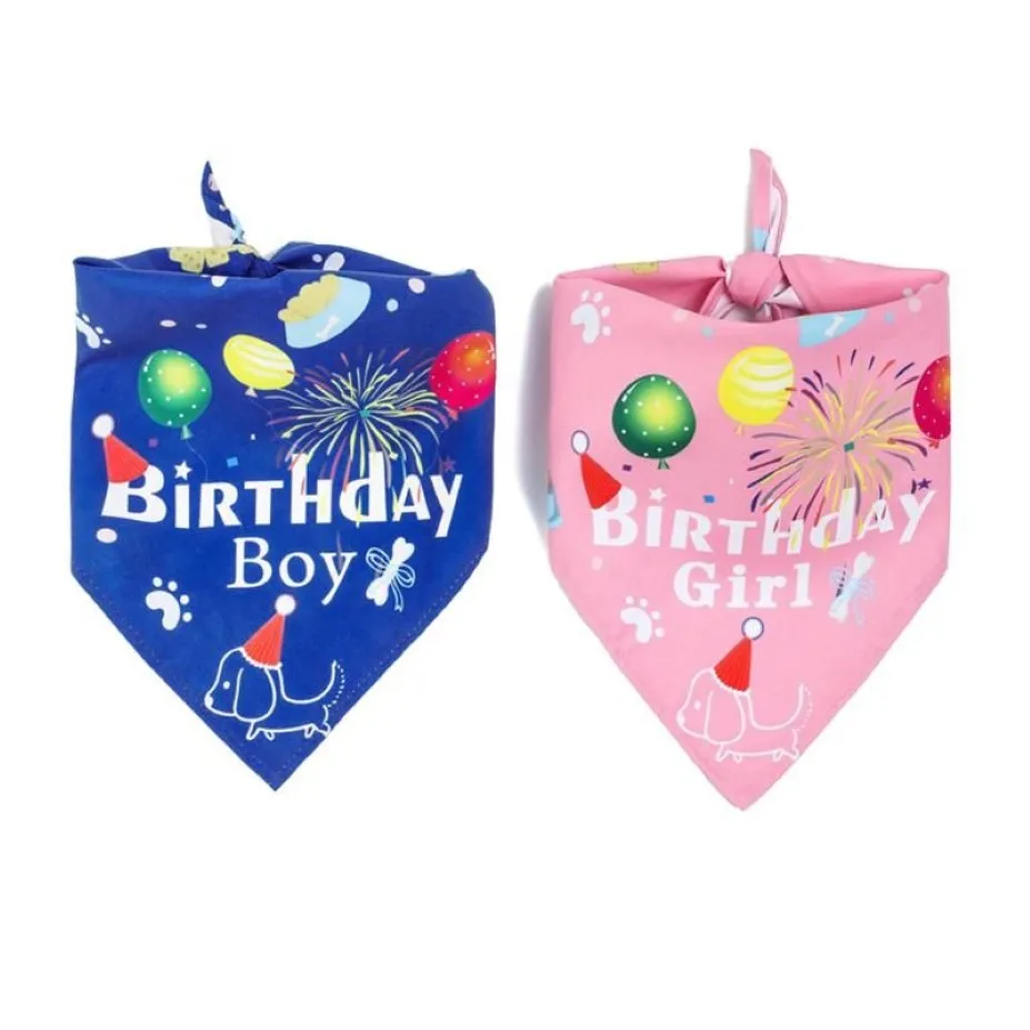 dog apparel Party Pet Dogs Cat Bibs Birthday Costume Design Christmas Bandana Hat Scarf Pets Saliva Towel Accessories Supplies184P