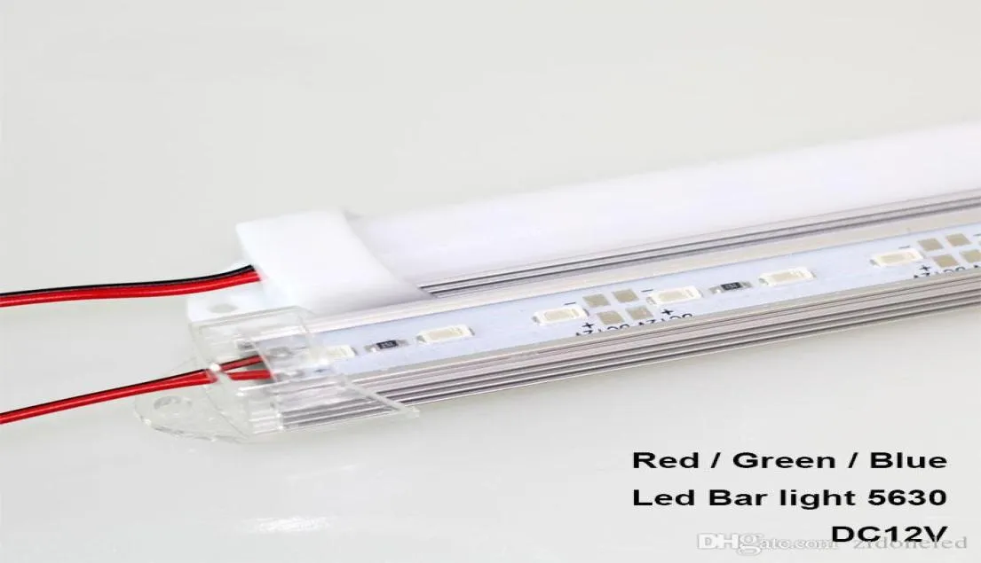 50 CM Stijve Strip SMD5630 LED Bar Licht Blauw Groen Rood Waterdicht U Groef 36 leds DC12V LED Buis Harde led lichtbalk2675604