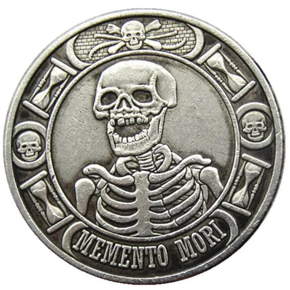Tipo 128 Hobo Morgan Dollar crânio zumbi esqueleto esculpido à mão cópia criativa Coins2464
