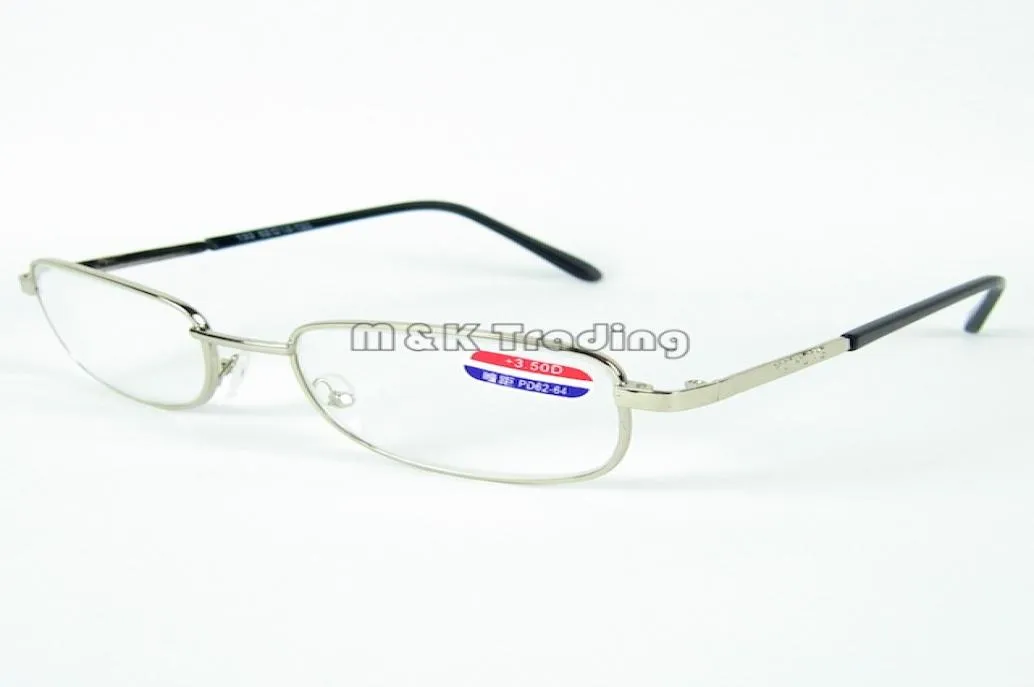 Full Rim Silver Color Metal Frame Elderly Reading Glasses With Power Lens Farsightedness 20pcs Shipment4785057