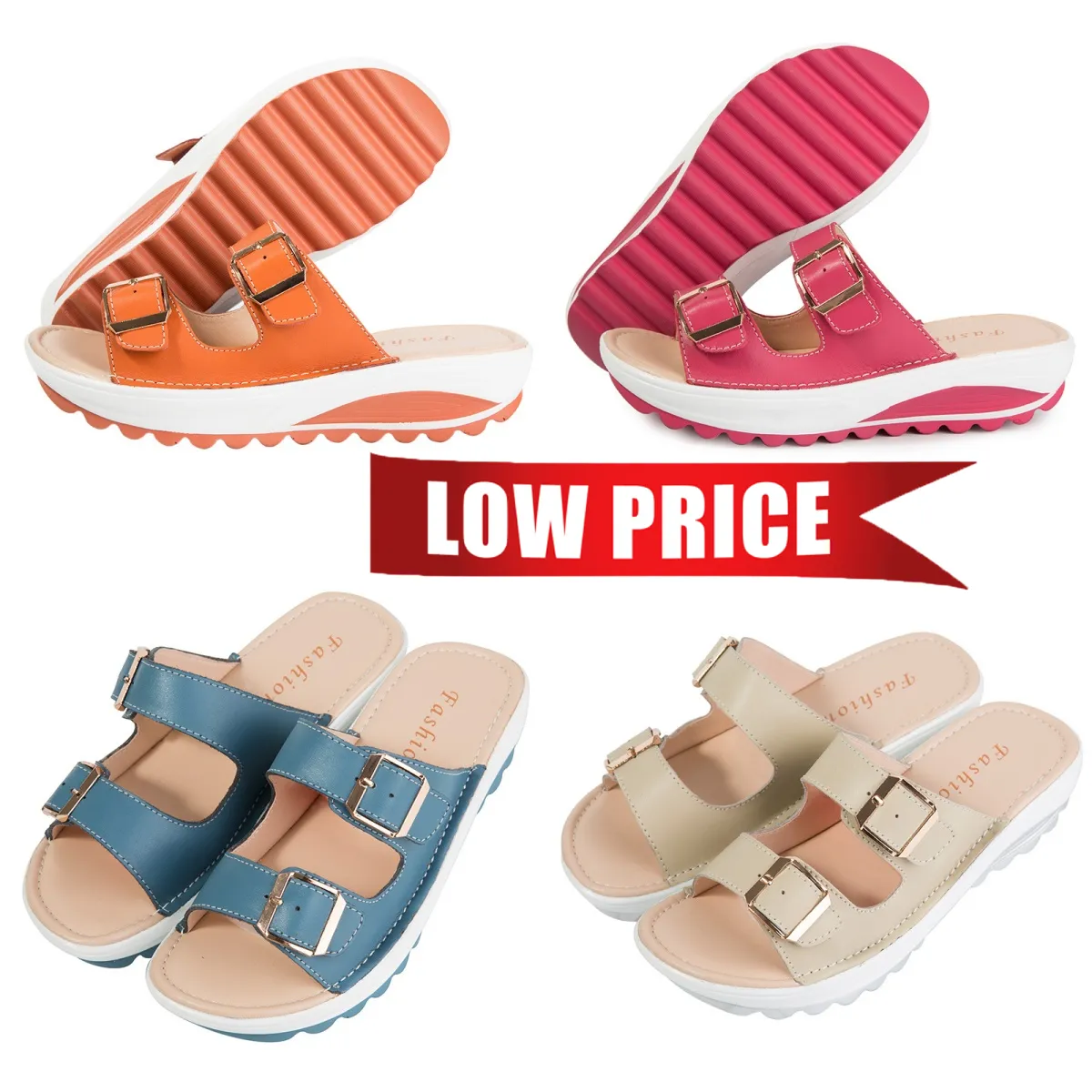 Sandalias Mujeres Moda de verano Zapatillas Flip-Flops Sandalias informales zapatillas de playa de fondo plano Gai Gai