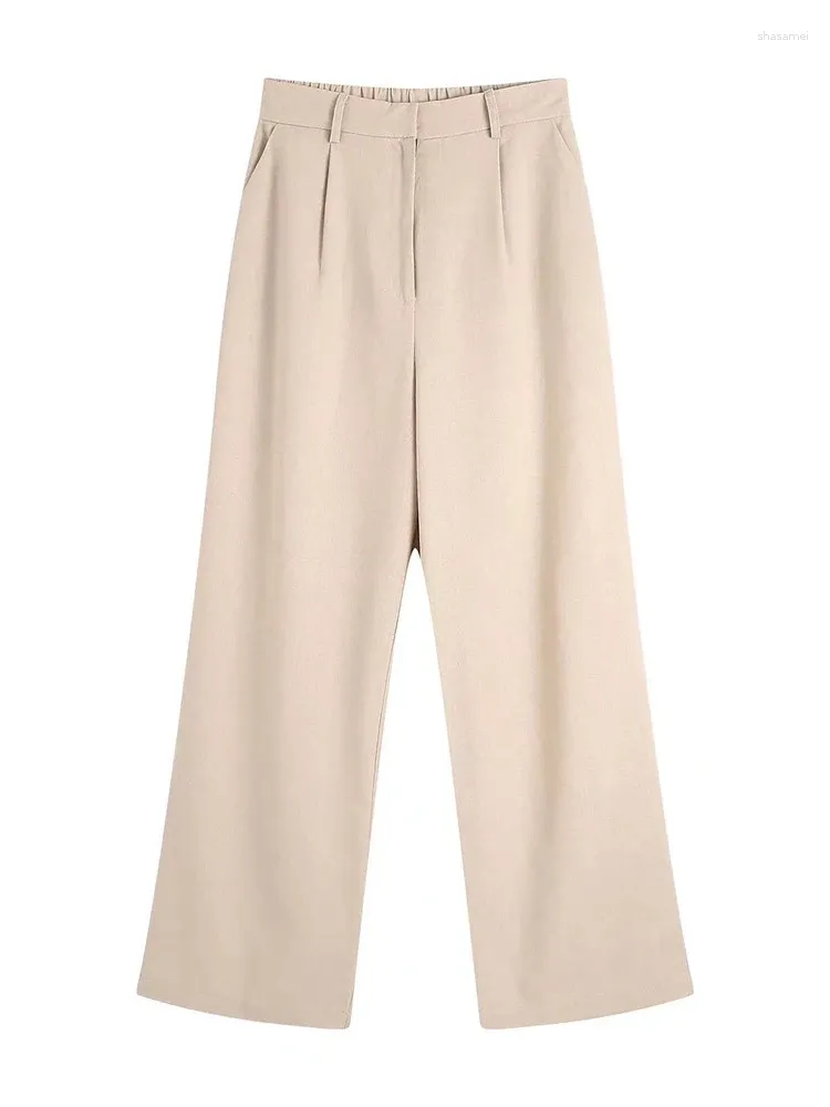 Pantalones de mujer Evfer Office Lady Casual Cintura alta Cremallera Sólido Largo Chicas Elástico Volver Moda Primavera Pantalones