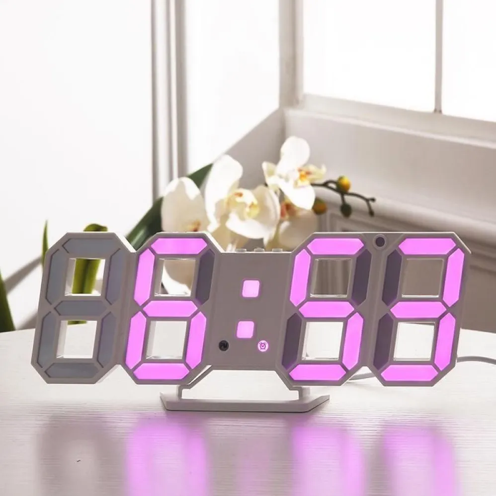 Modern design 3D LED Wall Clock Modern digitala väckarklockor Display Home Living Room Office Table Desk Night SQCKYV SPORTS2010267N