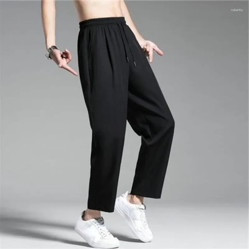 Pantalon homme décontracté noir droit poche pantalon mâle Style coréen Harajuku Baggy classique vente d'été dans la tendance Streetwear