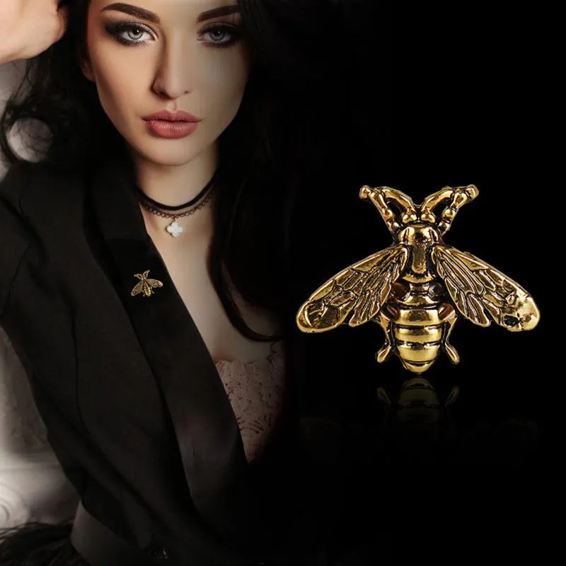 Novo lote de broche top fashion abelha broche alfinetes feminino fivela broches joias para presente prata ouro