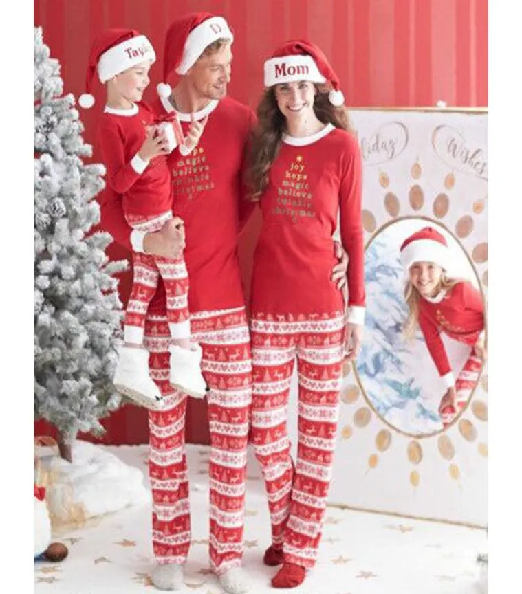New Family Matching Clothes Cotton Family Christmas Pajamas Family Look Suits Lovely Infant Clothing 2pcs Christmas Outfits Y190522105473