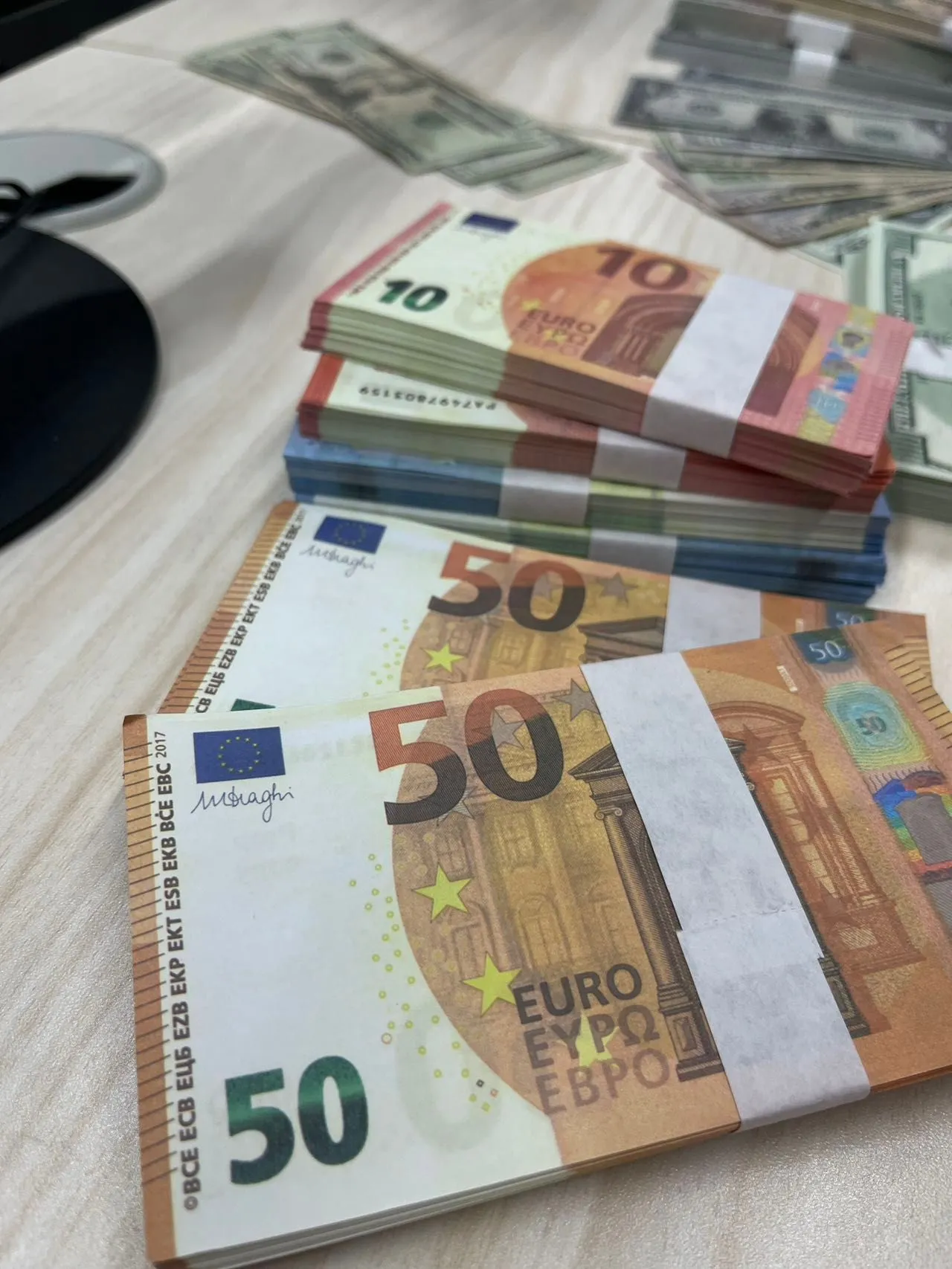 Копирование реальных банкнот реального размера 1:2, евро, Ffcjb, поддельные Cectk