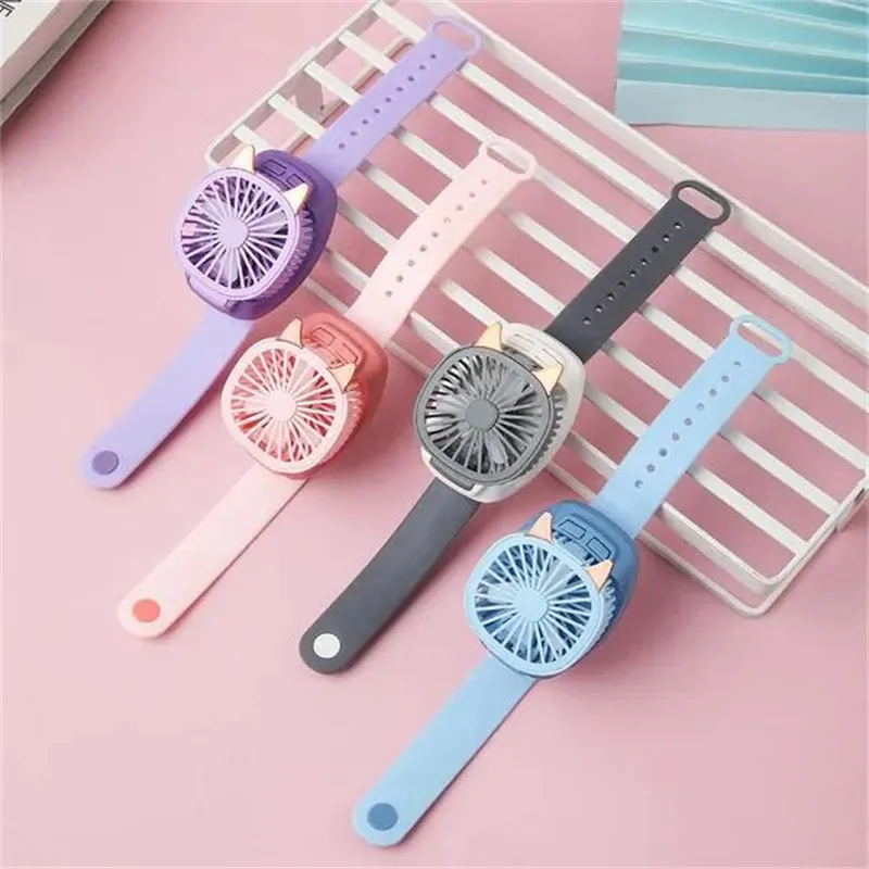 Cooling Mini Watch Fan Handheld Student Creative Rotatable Detachable Rechargeable USB Charging Wrist Mute Summer Fans For Indoors Outdoors