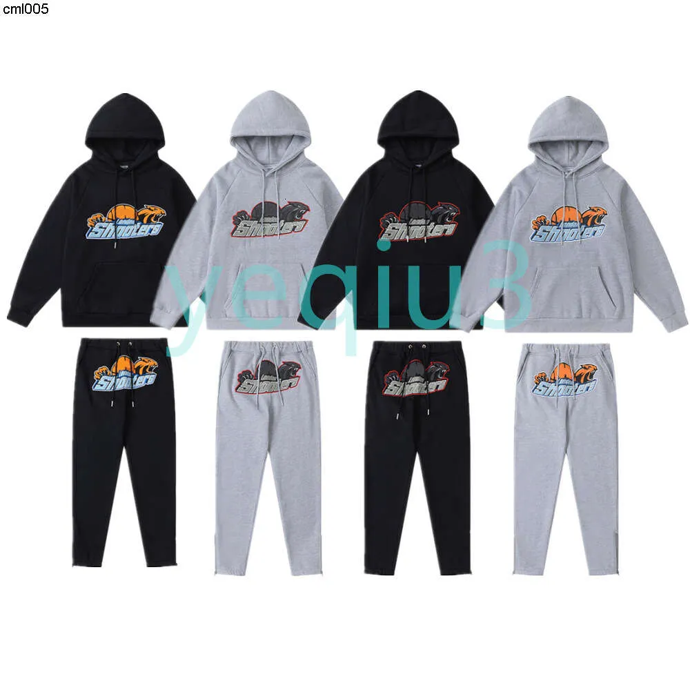 Mens Trailtits Sweater Pantolon Set Tasarımcı Hoodies Street Giyim Sweatshirts Kaliteli Spor Takım Nakış Peluş Mektup Dekorasyon Kalın Erkekler Pantolon T015