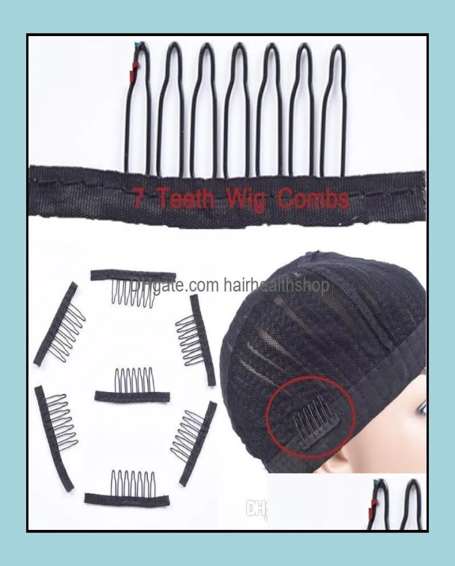 모발 확장 클립 액세서리 도구 제품 7 캡을위한 Theeth Stainless Steel Wig Combs Extensi DHAKC2881419