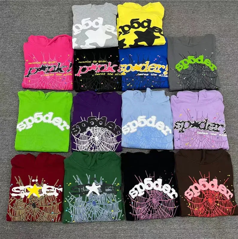 uomo felpa con cappuccio grafico Specciatore grafico Young Thug 555 Spider Hoodie Men Women Schiam Stampa Web Felpe Pink Pullover Pullover uomini Designer Overszed Designer Mens Giacca Donna