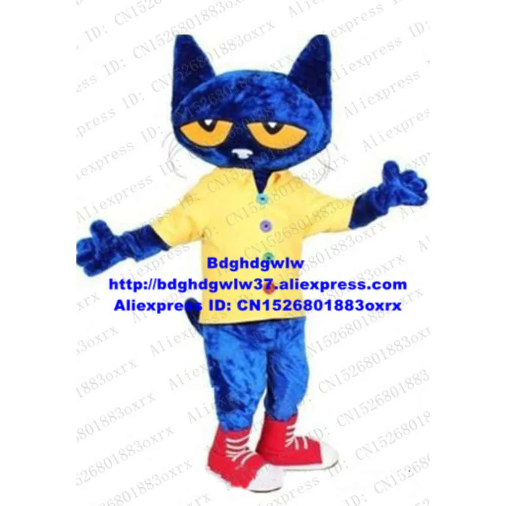 أزياء التميمة Pete the Cat Mascot Costume Adult Cartoon Forme Guild Suit Big Party Holiday Gifts ZX448 Free Shipping