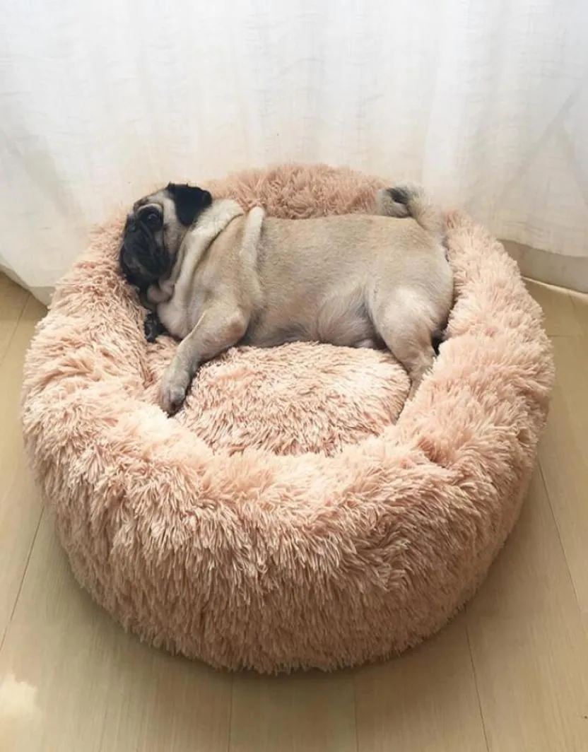 Small50cm Long Plush Super Soft Pet Bed Kennel Dog Round Cat Winter Warm Sleepag Bag Cushion Mat Portable Cat Supplies4314813