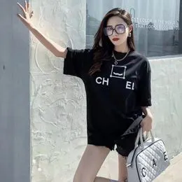 브랜드 여성 Chanells T 셔츠 여성 옷 프랑스 트렌디 한 Chanellsshirt 2 C 편지 의류 그래픽 프린트 라운드 목 짧은 슬리브 탑 티 8906