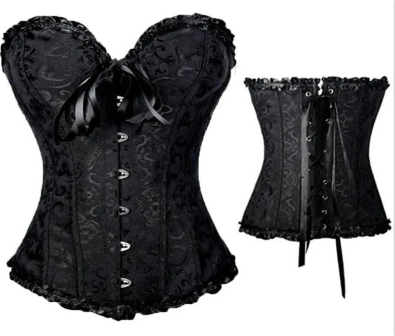 Osso de cetim rendas até steampunk espartilho sexy bustier feminino espartilho overbust magro espartilho straples3784726