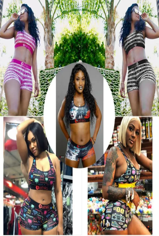 Kobiety projektantki strojów kąpielowych Sports Bra Shorts Plus 2 -częściowy marka dresowa bikini plażowe ubrania C0685508495