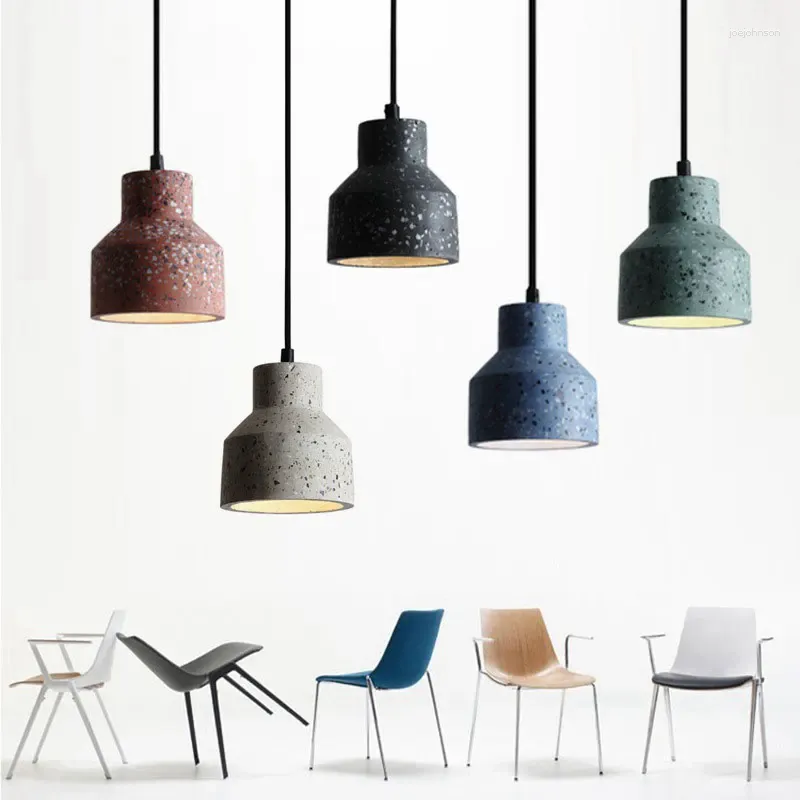 Lampy wisiork Nordic Retro Industrial Feng shui błoto i kamień kolorowy art.