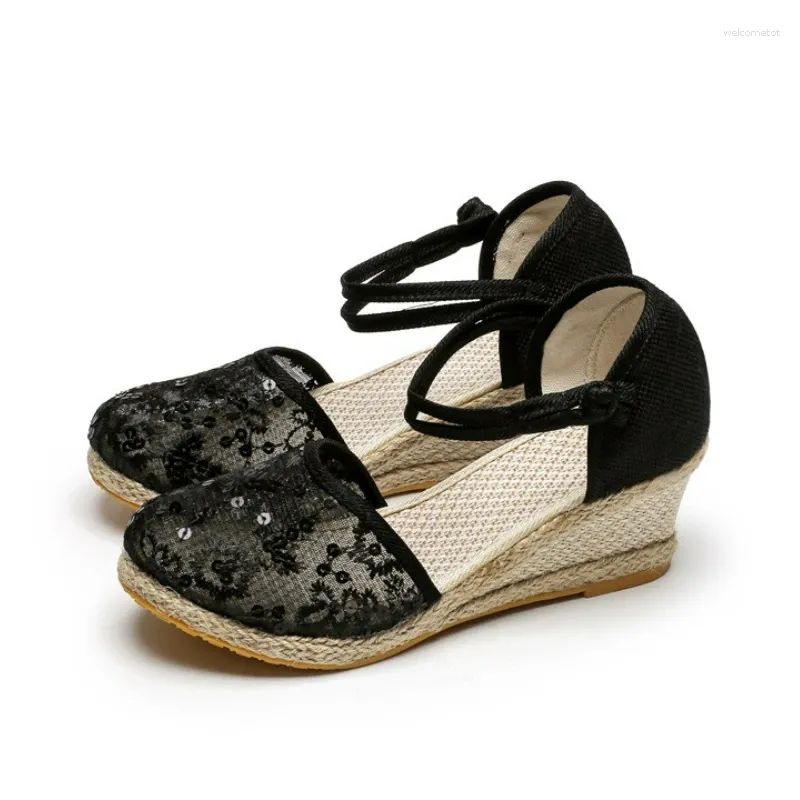 Zapatos de vestir Sandalias de cuña para mujer Verano 2024 en alpargatas para mujer Confort para caminar Bombas de tacón informales Zapatos Fiesta Mujer