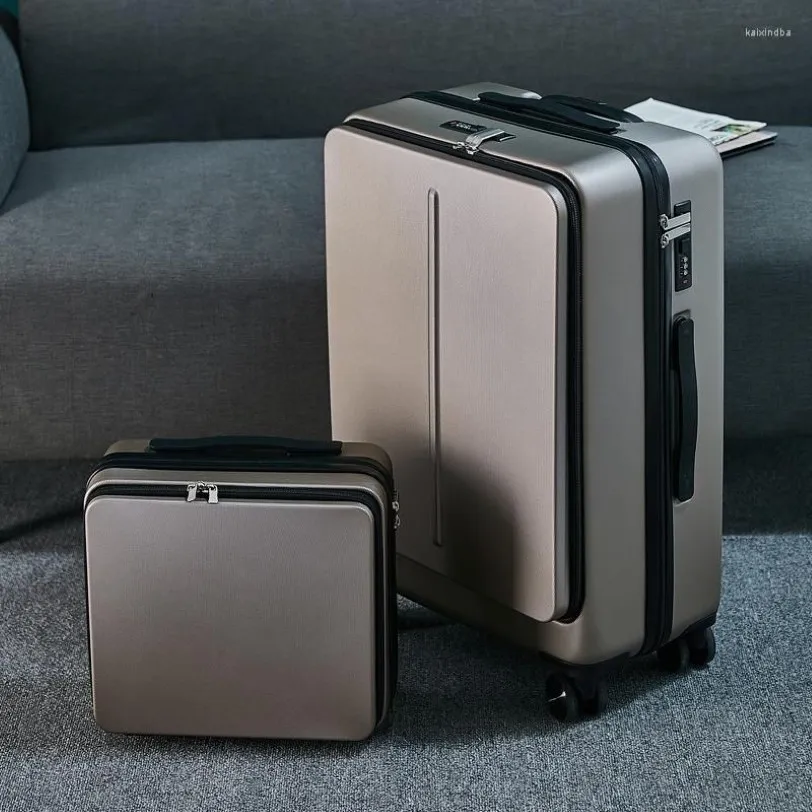 スーツケース20 24インチラップトップバッグ付きローリング荷物ビジネス旅行スーツケースケース男性ユニバーサルホイールトロリーPC Box275W