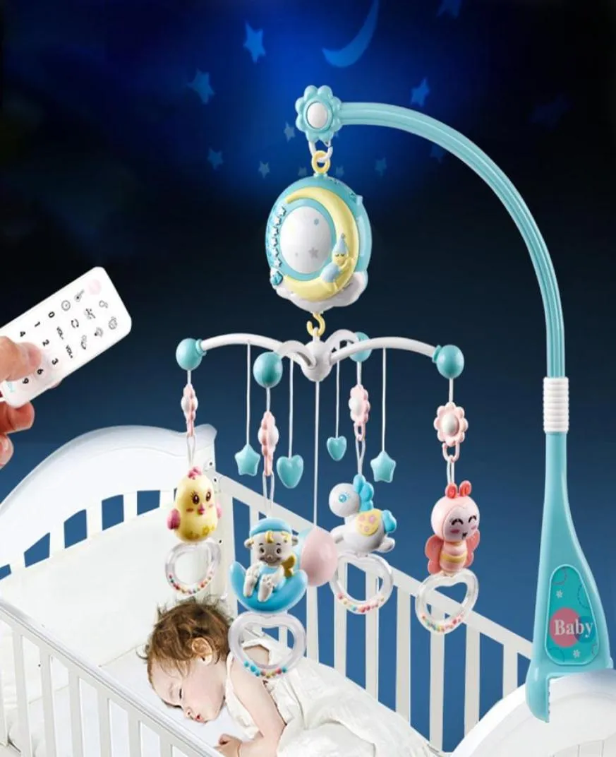 Baby Rattles Crib Mobiles Toy Holder Rotating Mobile Bell Musical Box Projection 012 Månader Nyfödda Spädbarnspojke Toys7072263