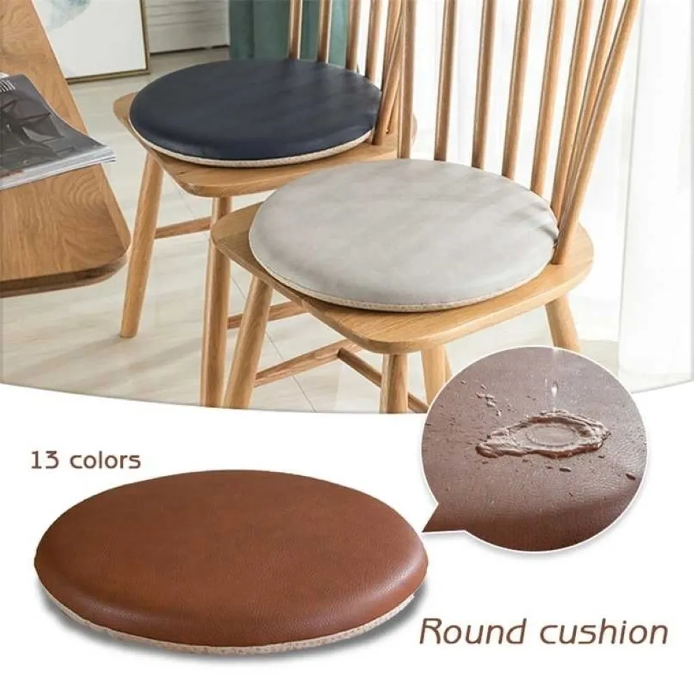 Coussins de chaise de salle à manger d'intérieur portables de Style Simple, coussin de siège rond en cuir solide pour la maison, le bureau et la cuisine, 211203341W