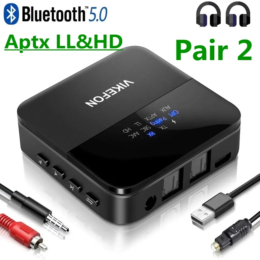 Adaptateur aptx ll hd bluetooth 5.0 nadajnik i odbiornik Audio RCA 3.5 mm AUX SPDIF CSR8675 STEREOFONICZNY ADAPTER WIRESSS NA TELEWIZOR SAMOC