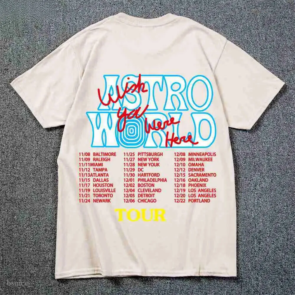 T-shirt da uomo New Fashion Hip Hop T Shirt Uomo Donna Jack Cactus ASTROWORLD Harajuku T-shirt SEI QUI Lettera Stampa Tees Tops 245