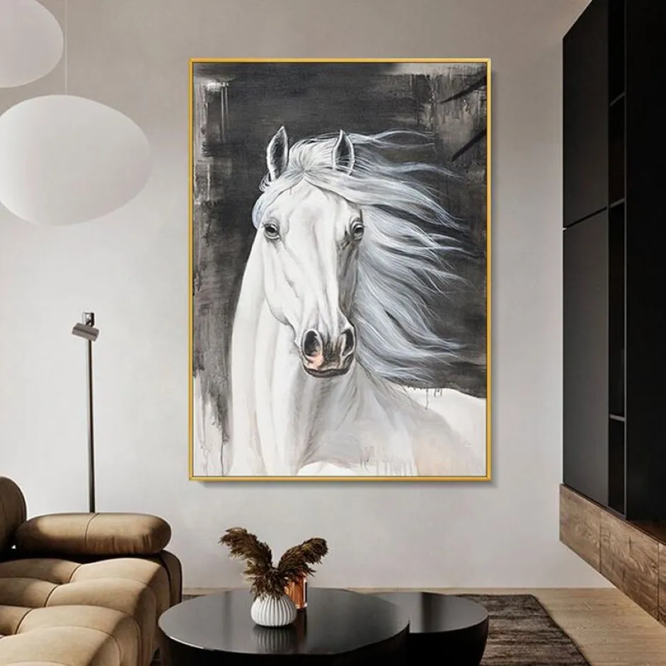 Horse Posters Animal Oil Painting On Canvas Prints Wall Art Pictures For Living Room Modern Home Decor Sofa Decoration Paintings236d