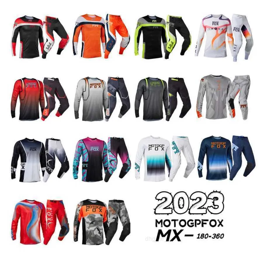 2023 Macha Set Motogpfox Jersey Pants 180 360 MX COMBO MOTO ENDURO ATV STIRET MEN DIRTBIKE Suit dla dorosłych