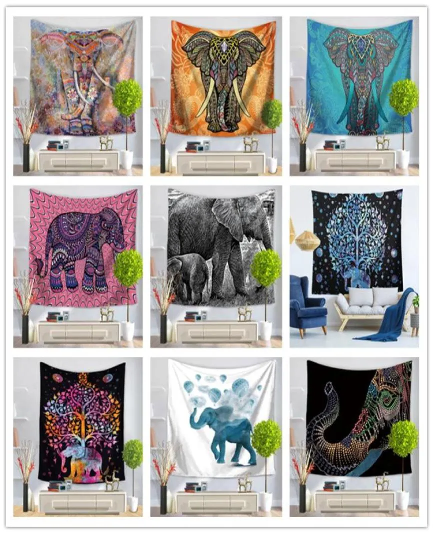 180 modèles tenture murale tapisserie éléphant carte impression serviette de plage châle bohème Mandala tapis de Yoga nappe Polyester tapisseries 9253473