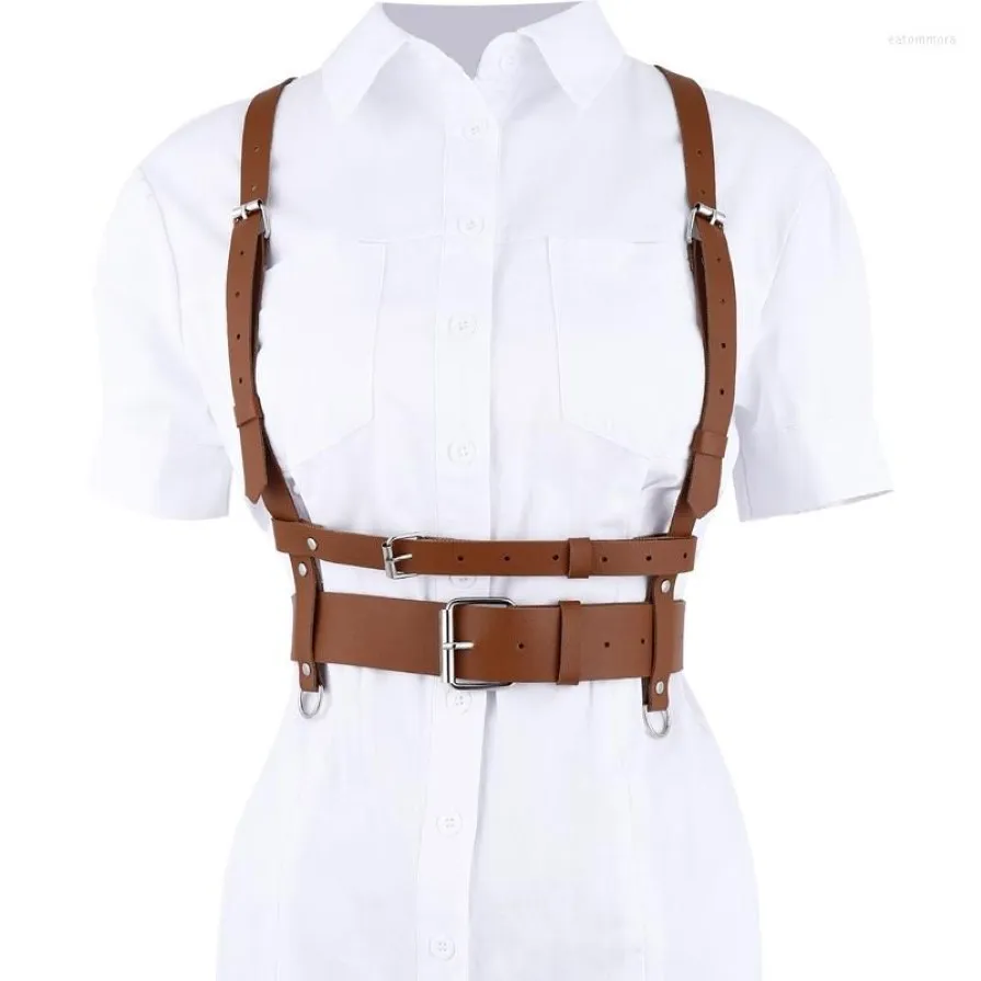 Ceintures 2022 Mode Sexy Punk Faux Cuir Harnais Ceinture de taille pour femmes Sangles faites à la main Suspender263T