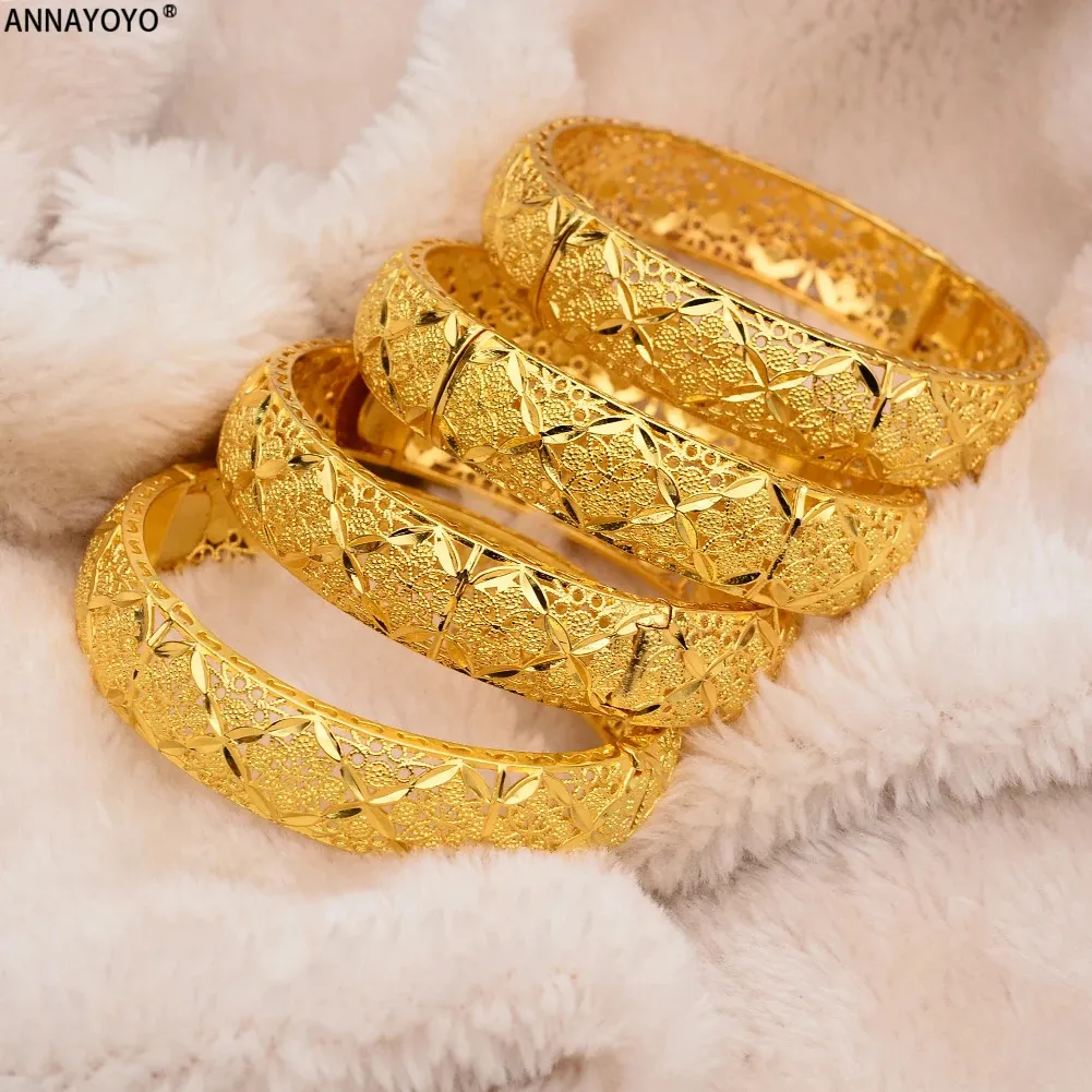 Luxo ouro cor pulseiras para mulheres homens meninas etíope africano dubai casamento pulseira presentes de festa 240307