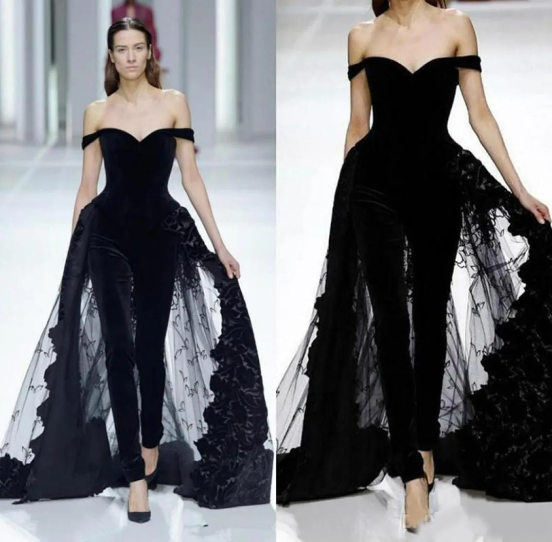 2020 Robes de soirée de mode Fashion Courstes à sauts sur épaule Overskirts en dentelle de tulle robes de bal Robes d'occasion spéciale porte des robes de9060025