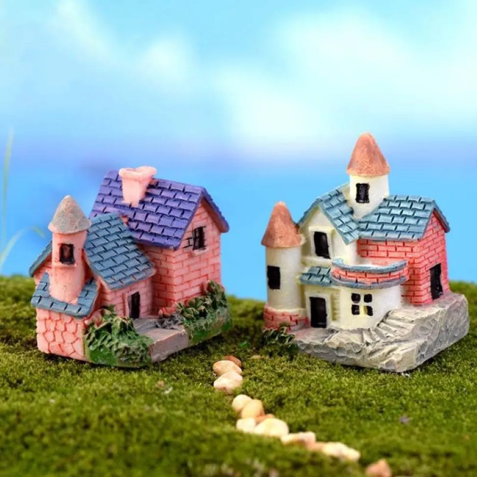 Casa inteira chalés mini artesanato em miniatura jardim de fadas decoração de casa casas micro paisagismo decoração diy acessórios258y