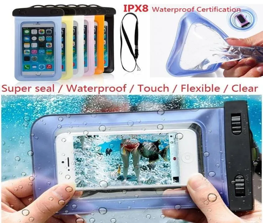 Uniwersalne pływające poduszkę powietrzną szczelnie wodoodporne skrzynki suche szyję Luminous Waterproof torebki worki pływackie na iPhone'a 13 12 min2933279