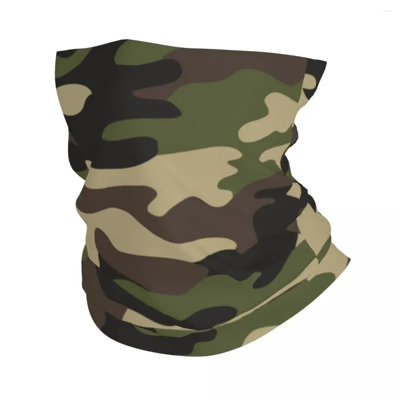 Bandanas Green Brown Military Camouflage Bandana Neck Gaiter för vandringscykel Män Kvinnor Wrap Scarf Army Jungle Camo pannband varmare