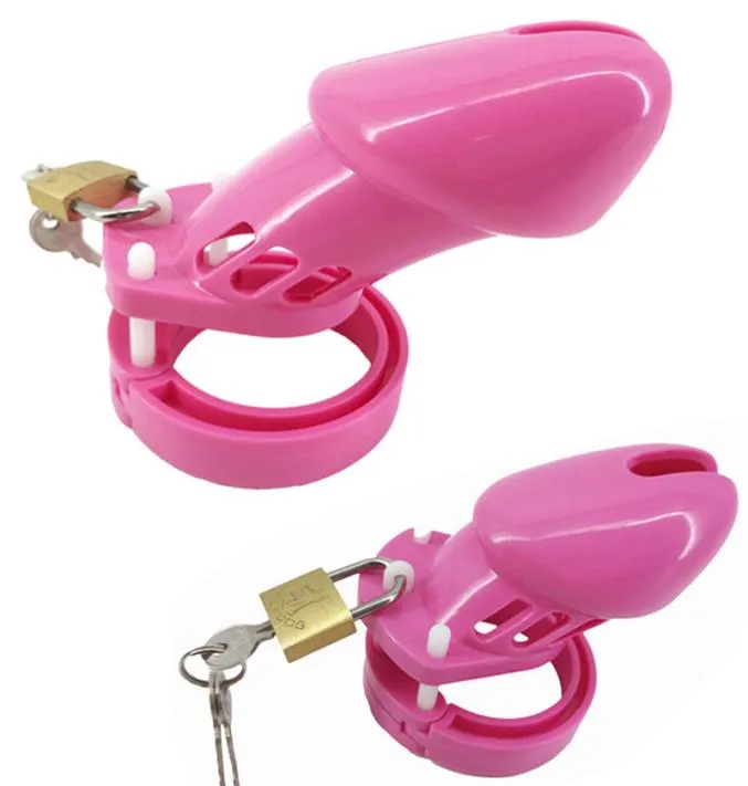 Pink Plastic Device Penis Ring CB6000 CB6000S Cock Cage Cage Penis Sleve Lock Adult Games Sex Toys G7-3-5 Y2011184782856