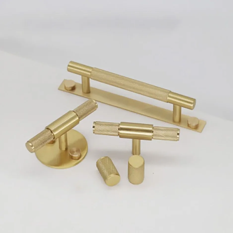 Solid Brass Cabinet Handles & Pulls - Nordic Style Drawer Knobs ...