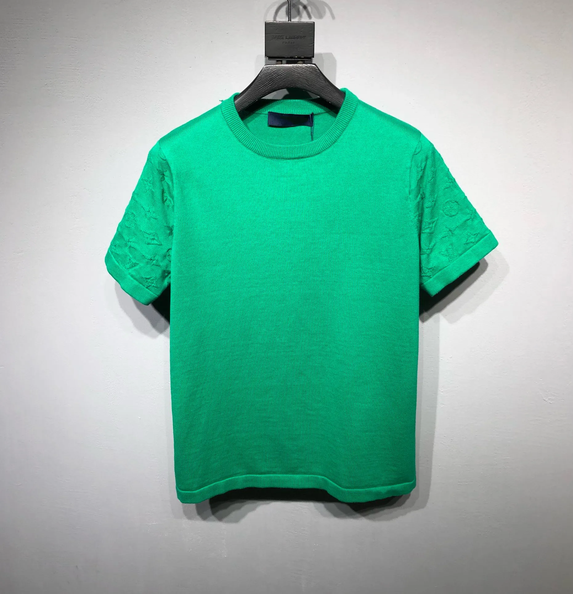 Heren Plus Tees Polo's 2024ss lente en zomer nieuwe hoogwaardige katoen bedrukking korte mouw ronde hals paneel t-shirt maat mlxlxxlxxxl kleur zwart w32