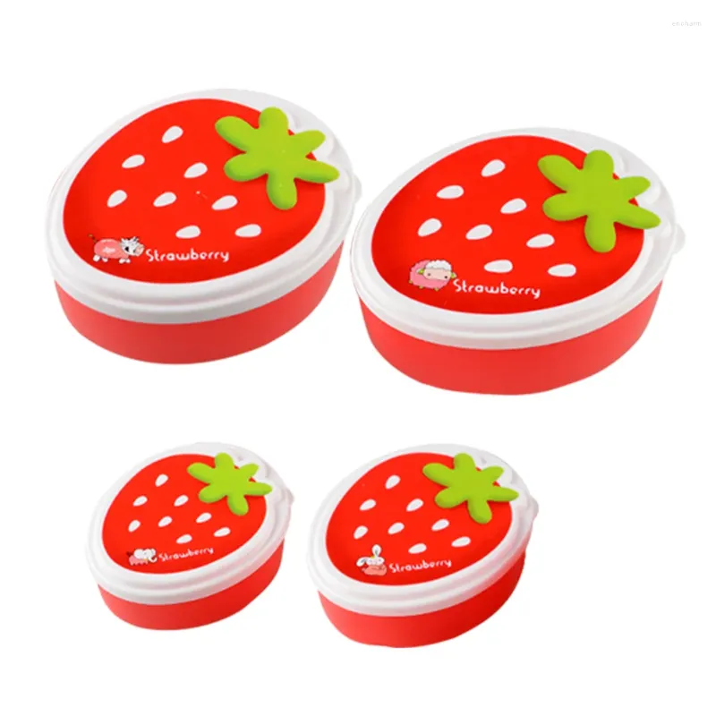 Louça 4 Pcs Morango Crisper Recipientes Vegetais Para Refrigerador Lunchbox Outdoor Case Seal