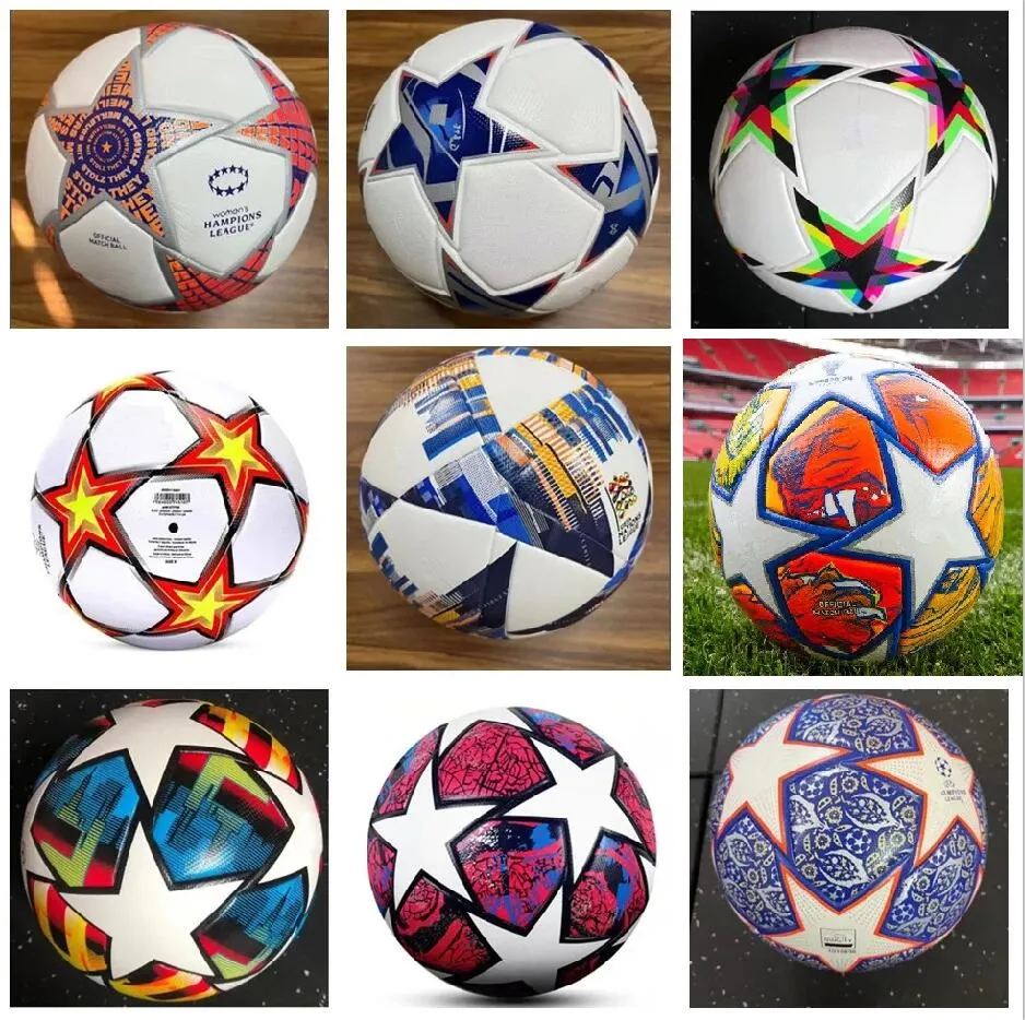 Ny 23 24 25Europeisk mästare Soccer Ball Size 5 2023 2024 025 Final Kiev Pu Balls Granules Slip-resistent fotboll