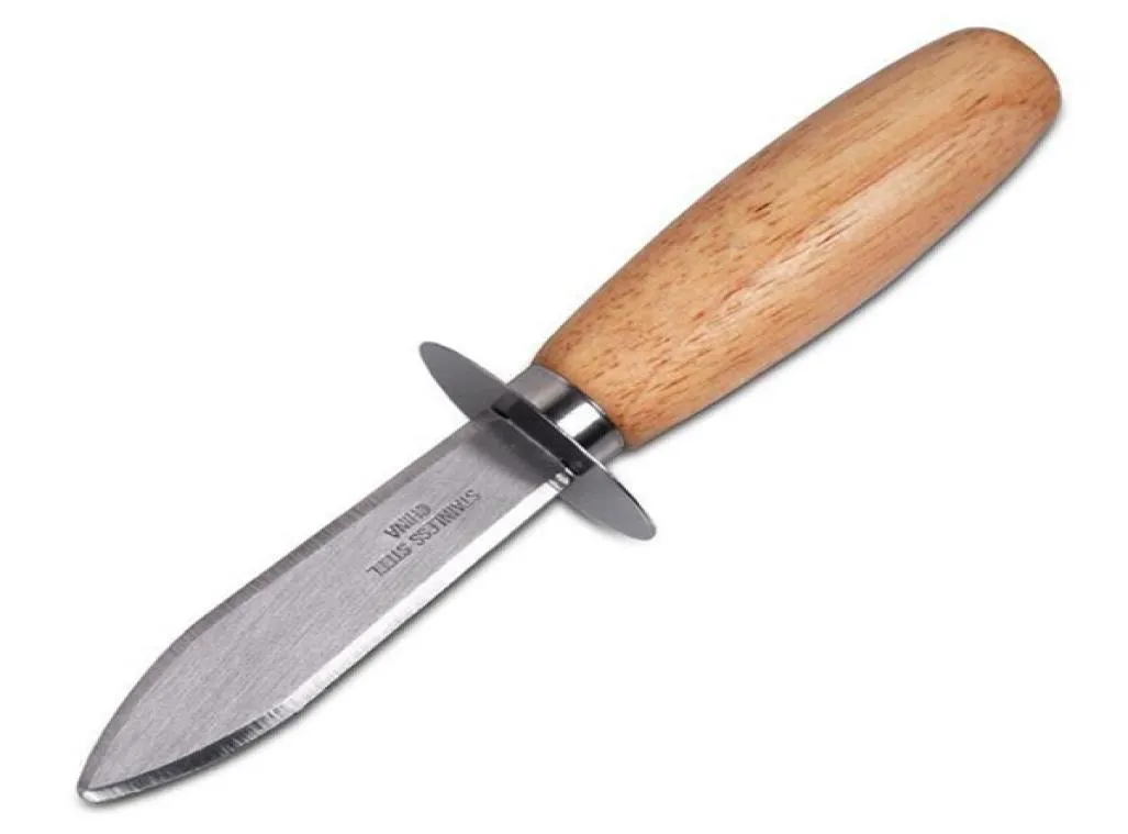 Woodhandle Oyster Shucking Knife Rostfritt stål Oyster Kniv Kök Matutdragsverktyg5001187