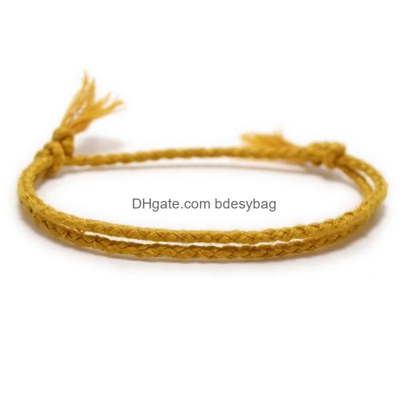 Bracelets de charme Colorf tissé à la main tressé coton corde amitié pour femmes hommes amoureux décor bijoux livraison directe DH60N