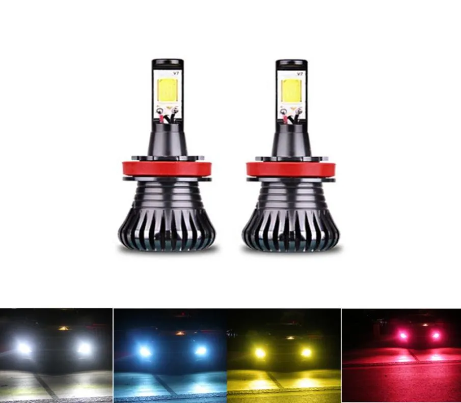 2 ampoules LED DRL pour voiture, 30W, H8, H9, H11, H27, 881, 880, HB3, 9005, HB4, 9006, antibrouillard, blanc, doré, bleu, double couleur, 12V6742692