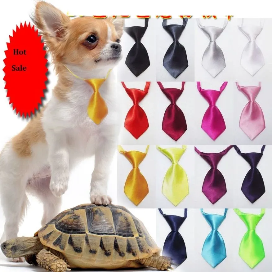 50 pezzi moda tinta unita e colore caramella poliestere seta pet dog cravatta regolabile bello papillon cravatta articoli per toelettatura P9326q
